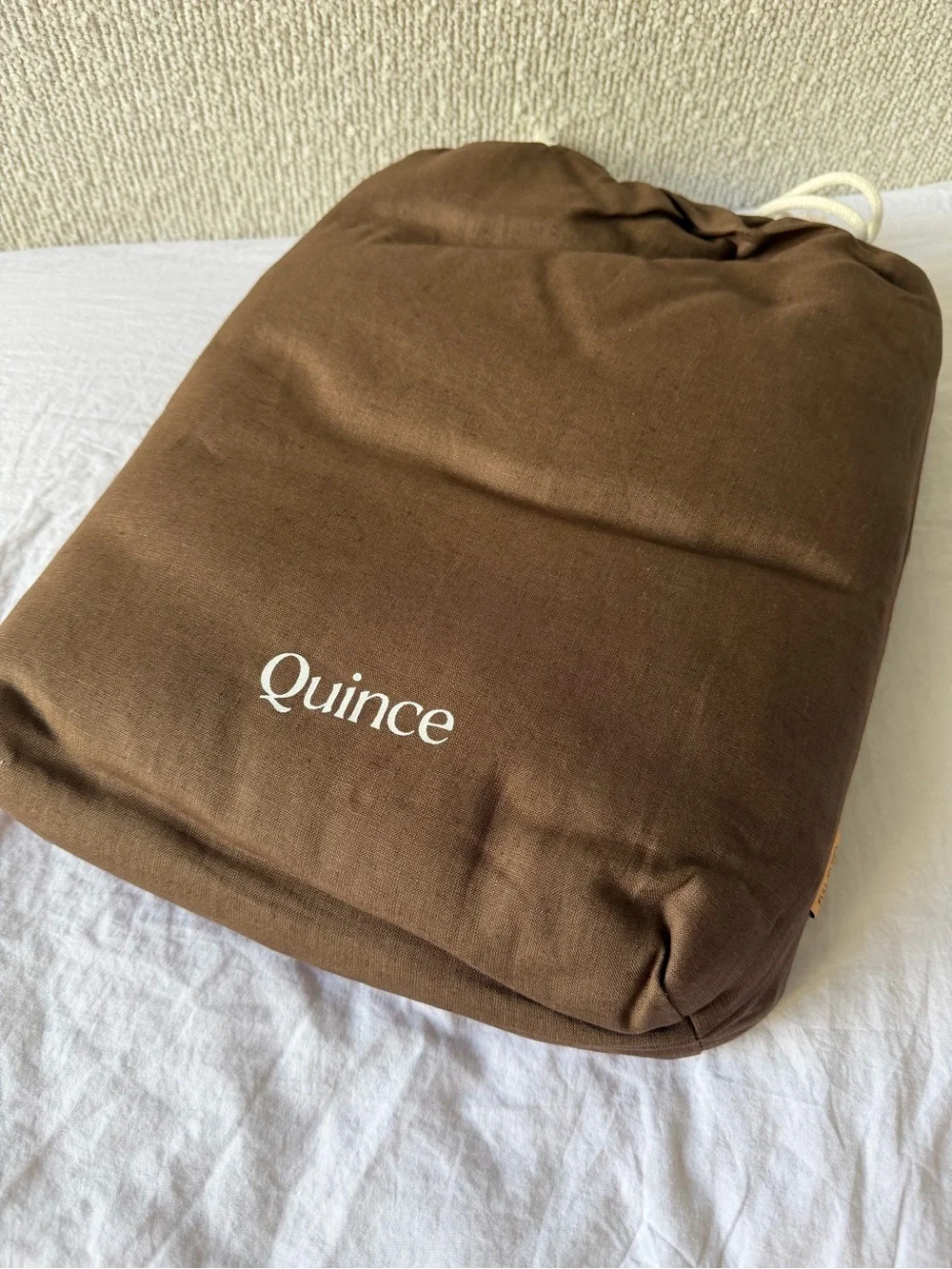 Quince European Linen Duvet Cover Set Full/Queen Espresso 3 Piece